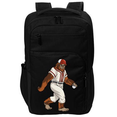 Bigfoot Baseball Sasquatch Playing Baseball Player Impact Tech Backpack