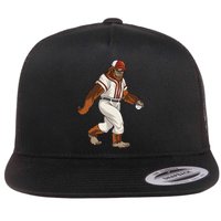 Bigfoot Baseball Sasquatch Playing Baseball Player Flat Bill Trucker Hat