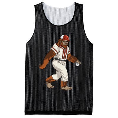 Bigfoot Baseball Sasquatch Playing Baseball Player Mesh Reversible Basketball Jersey Tank