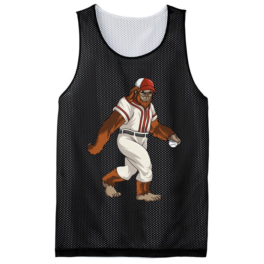 Bigfoot Baseball Sasquatch Playing Baseball Player Mesh Reversible Basketball Jersey Tank