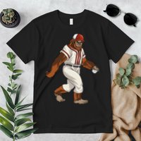 Bigfoot Baseball Sasquatch Playing Baseball Player Premium T-Shirt