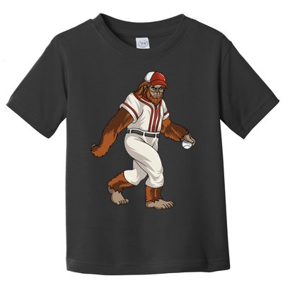 Bigfoot Baseball Sasquatch Playing Baseball Player Toddler T-Shirt