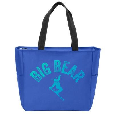 Big Bear Ski Vintage Skiing Big Bear Retro California Style Cute Gift Zip Tote Bag