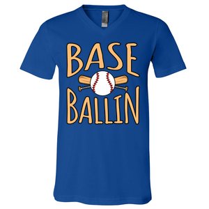 Baseball Ballin Sports Player Lover Coach Graphic Great Gift V-Neck T-Shirt