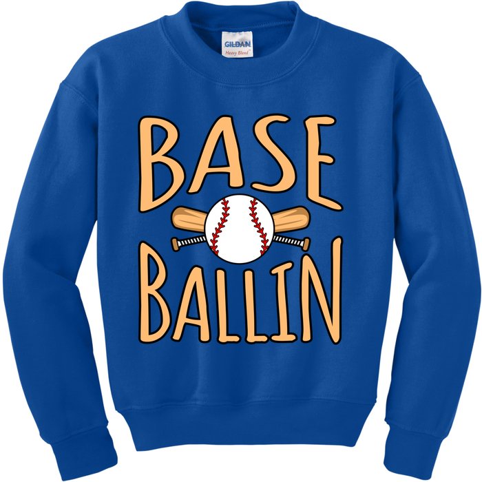 Baseball Ballin Sports Player Lover Coach Graphic Great Gift Kids Sweatshirt