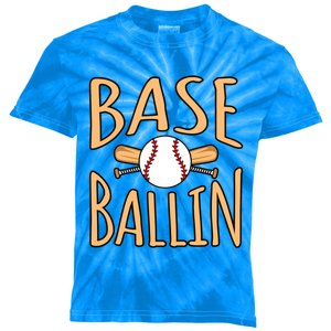 Baseball Ballin Sports Player Lover Coach Graphic Great Gift Kids Tie-Dye T-Shirt