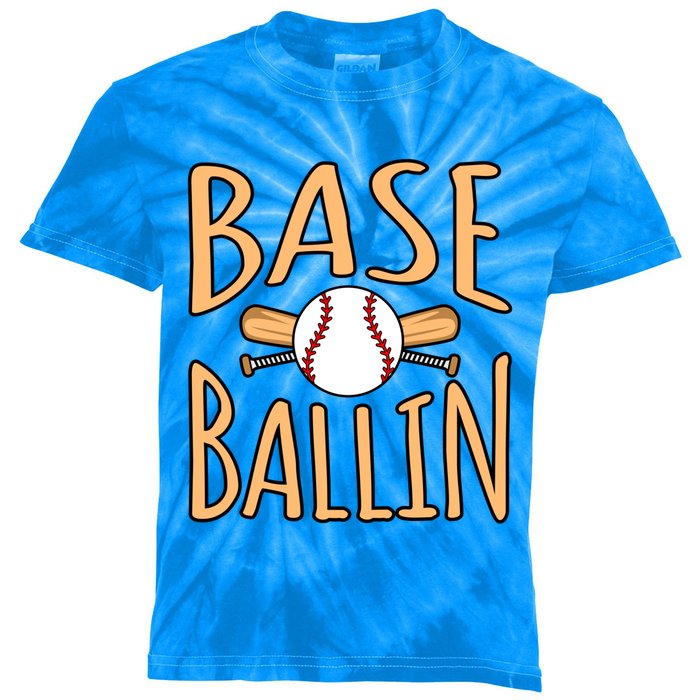 Baseball Ballin Sports Player Lover Coach Graphic Great Gift Kids Tie-Dye T-Shirt