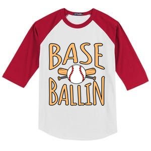 Baseball Ballin Sports Player Lover Coach Graphic Great Gift Kids Colorblock Raglan Jersey