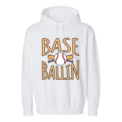 Baseball Ballin Sports Player Lover Coach Graphic Great Gift Garment-Dyed Fleece Hoodie