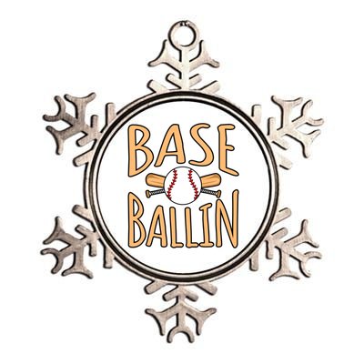 Baseball Ballin Sports Player Lover Coach Graphic Great Gift Metallic Star Ornament