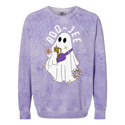 Boujee BooJee Spooky Season Cute Ghost Halloween Costume Colorblast Crewneck Sweatshirt