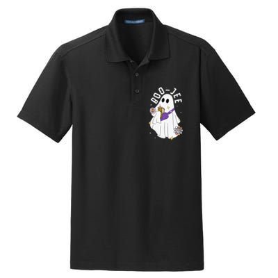 Boujee BooJee Spooky Season Cute Ghost Halloween Costume Dry Zone Grid Polo