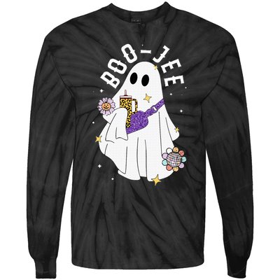 Boujee BooJee Spooky Season Cute Ghost Halloween Costume Tie-Dye Long Sleeve Shirt