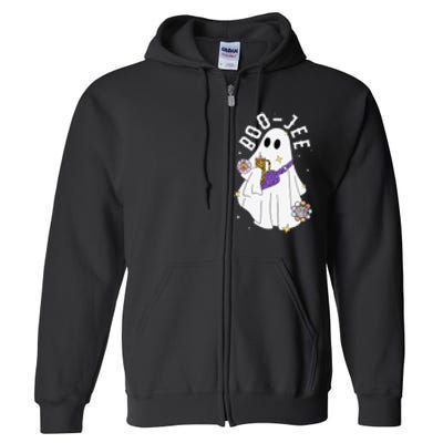 Boujee BooJee Spooky Season Cute Ghost Halloween Costume Full Zip Hoodie