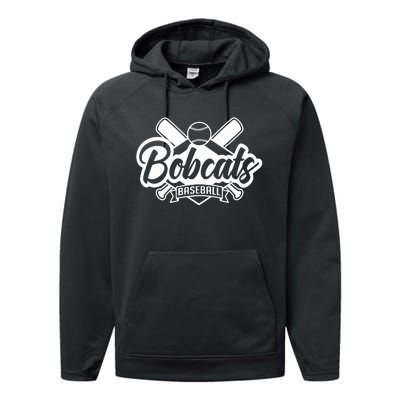 Bobcat Baseball Sport Baseball Performance Fleece Hoodie