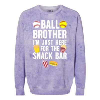 Ball Brother Snack Bar Baseball Softball Brother Gift Colorblast Crewneck Sweatshirt