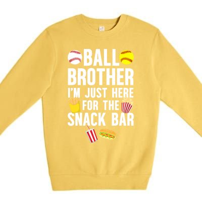 Ball Brother Snack Bar Baseball Softball Brother Gift Premium Crewneck Sweatshirt