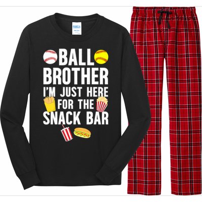 Ball Brother Snack Bar Baseball Softball Brother Gift Long Sleeve Pajama Set