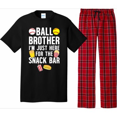 Ball Brother Snack Bar Baseball Softball Brother Gift Pajama Set