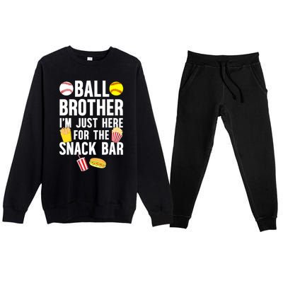 Ball Brother Snack Bar Baseball Softball Brother Gift Premium Crewneck Sweatsuit Set