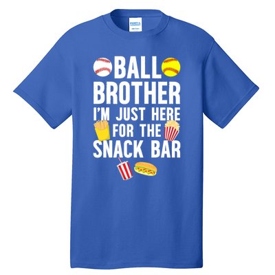 Ball Brother Snack Bar Baseball Softball Brother Gift Tall T-Shirt