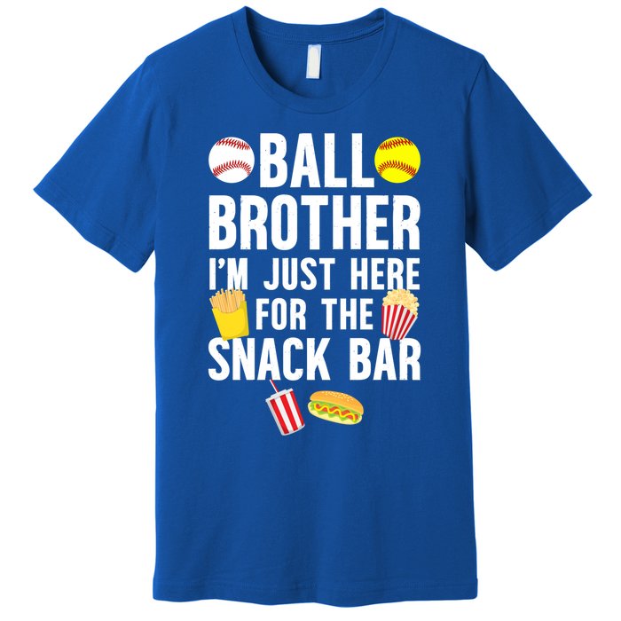 Ball Brother Snack Bar Baseball Softball Brother Gift Premium T-Shirt