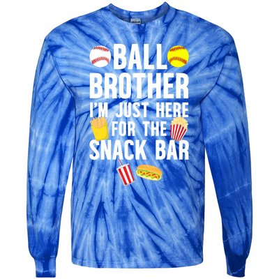 Ball Brother Snack Bar Baseball Softball Brother Gift Tie-Dye Long Sleeve Shirt