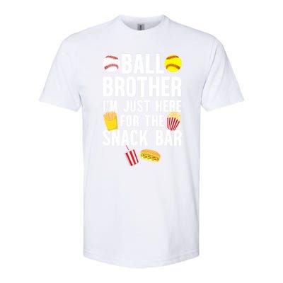 Ball Brother Snack Bar Baseball Softball Brother Gift Softstyle CVC T-Shirt