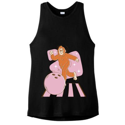 Bigfoot Bowling Sasquatch Funny Ladies PosiCharge Tri-Blend Wicking Tank