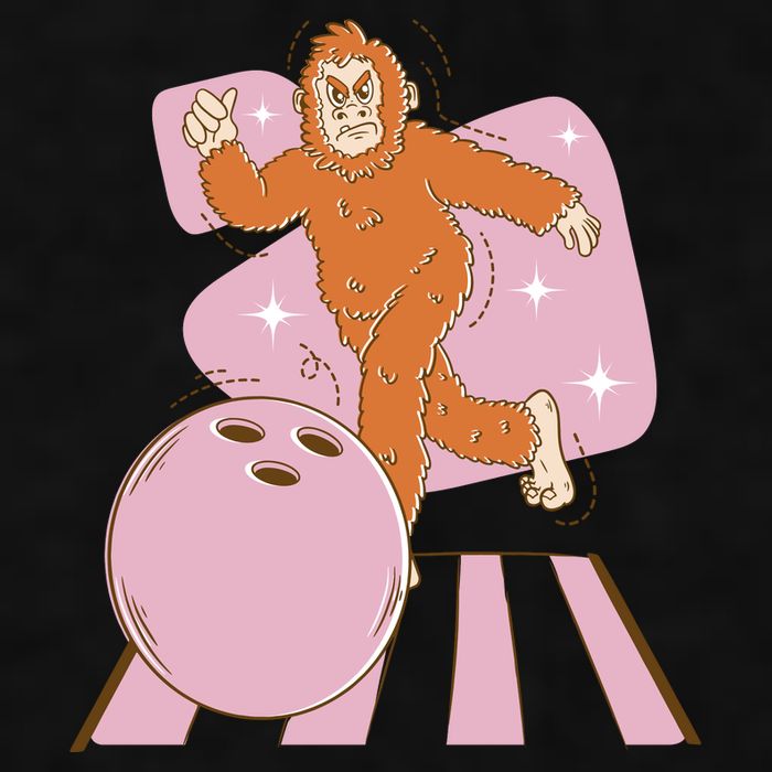 Bigfoot Bowling Sasquatch Funny Ladies PosiCharge Tri-Blend Wicking Tank