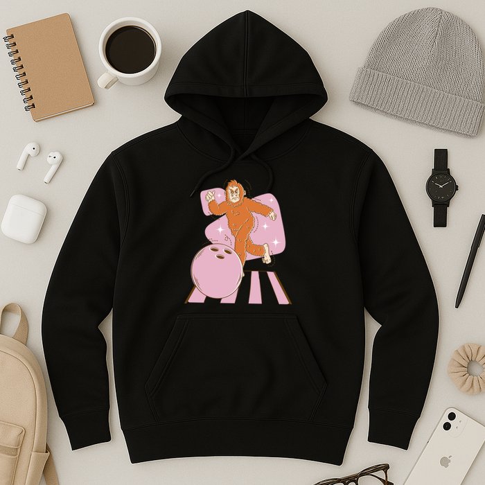 Bigfoot Bowling Sasquatch Funny Hoodie