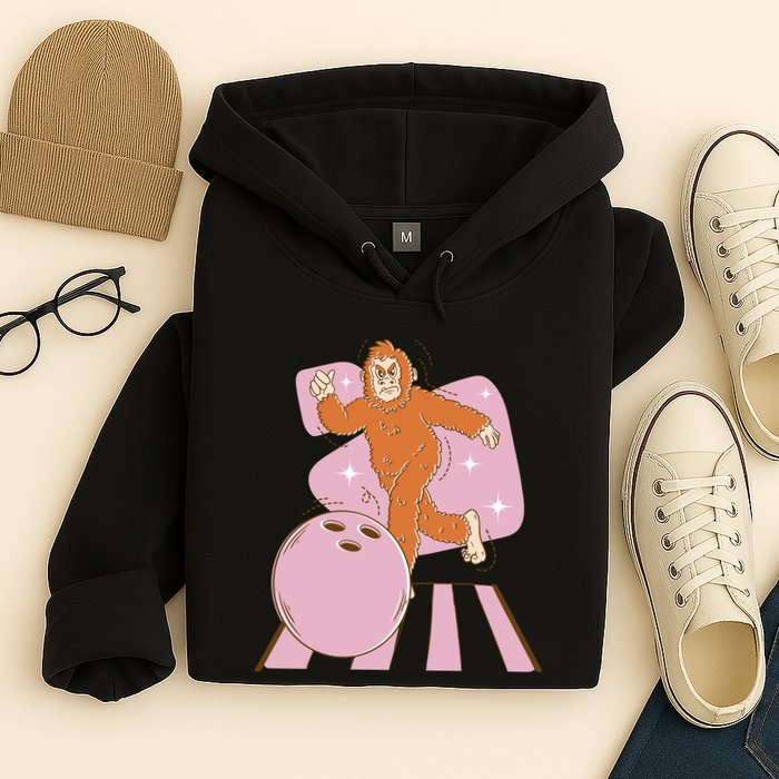 Bigfoot Bowling Sasquatch Funny Hoodie