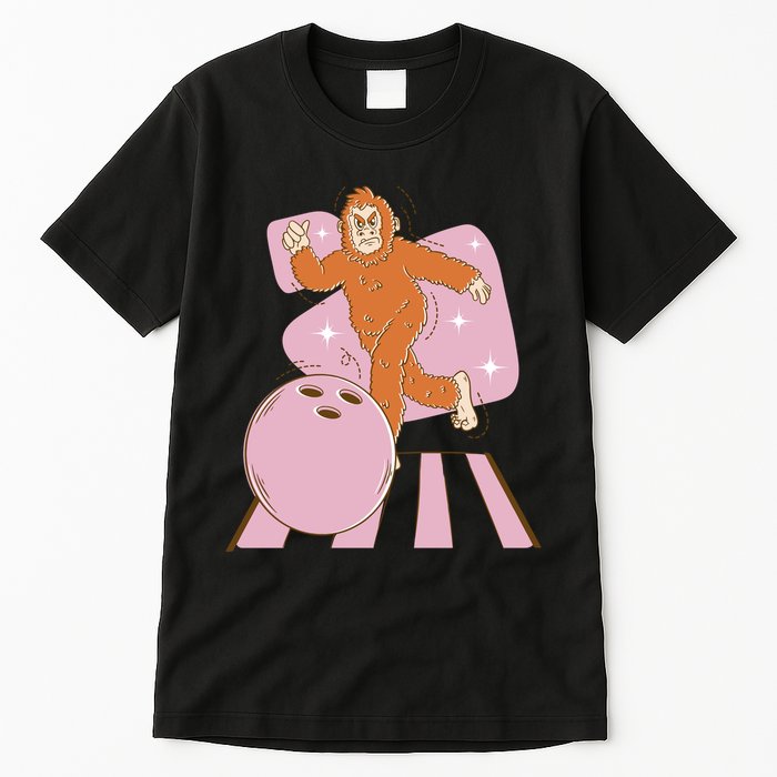 Bigfoot Bowling Sasquatch Funny Tall T-Shirt