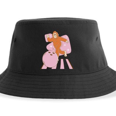 Bigfoot Bowling Sasquatch Funny Sustainable Bucket Hat
