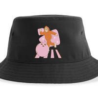 Bigfoot Bowling Sasquatch Funny Sustainable Bucket Hat