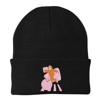 Bigfoot Bowling Sasquatch Funny Knit Cap Winter Beanie