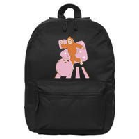 Bigfoot Bowling Sasquatch Funny 16 in Basic Backpack