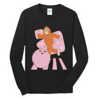 Bigfoot Bowling Sasquatch Funny Tall Long Sleeve T-Shirt