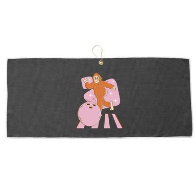 Bigfoot Bowling Sasquatch Funny Large Microfiber Waffle Golf Towel