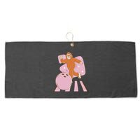 Bigfoot Bowling Sasquatch Funny Large Microfiber Waffle Golf Towel