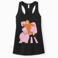 Bigfoot Bowling Sasquatch Funny Womens Tank Top