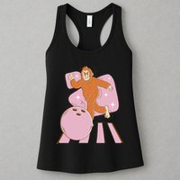 Bigfoot Bowling Sasquatch Funny Womens Tank Top