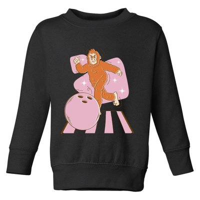 Bigfoot Bowling Sasquatch Funny Toddler Sweatshirt