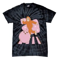 Bigfoot Bowling Sasquatch Funny Tie-Dye T-Shirt