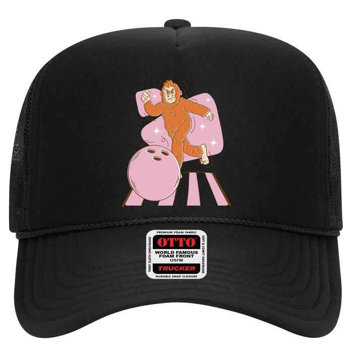 Bigfoot Bowling Sasquatch Funny Trucker Hat