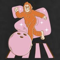 Bigfoot Bowling Sasquatch Funny Trucker Hat