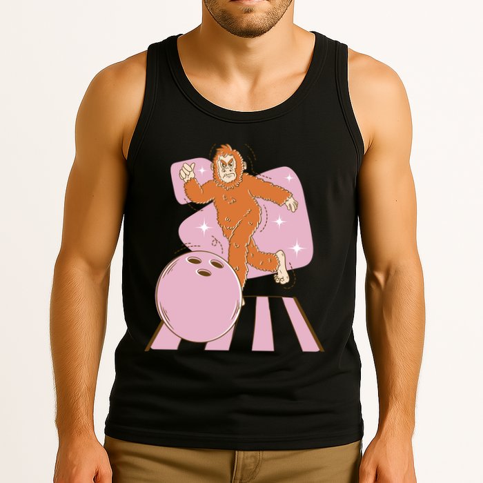 Bigfoot Bowling Sasquatch Funny Tank Top