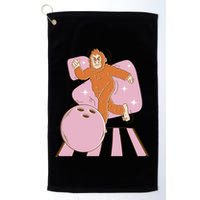 Bigfoot Bowling Sasquatch Funny Golf Towel