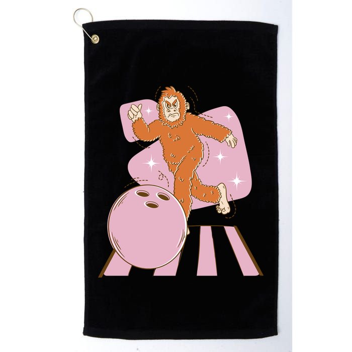 Bigfoot Bowling Sasquatch Funny Golf Towel