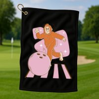 Bigfoot Bowling Sasquatch Funny Golf Towel